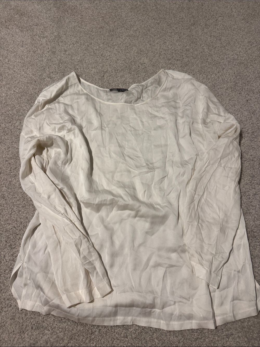 Lightweight Cream Long Sleeve Blouse